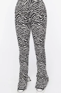 Zebra Print Bootcut Jeans