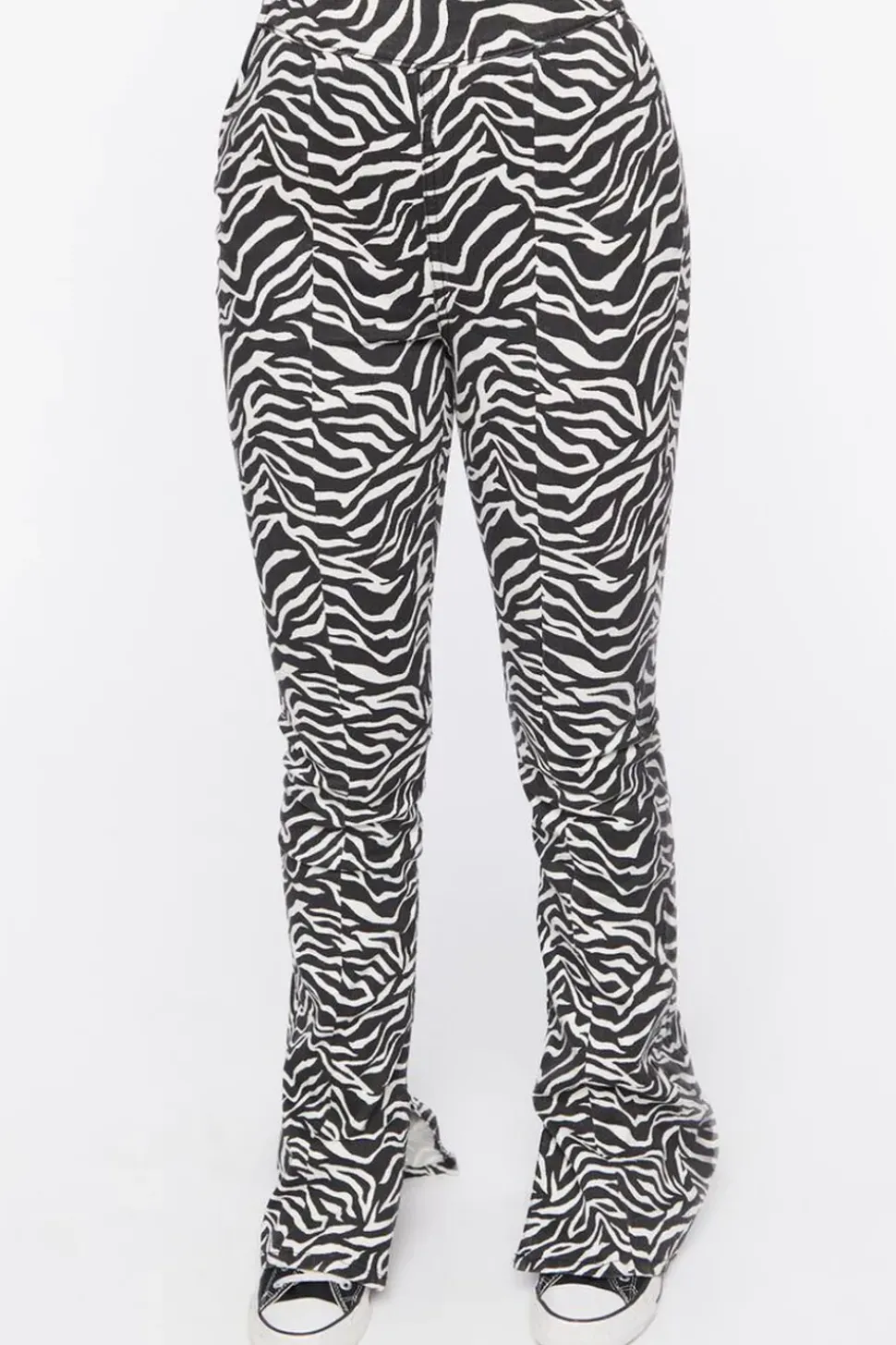 Zebra Print Bootcut Jeans