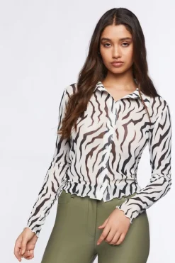 Zebra Print Lettuce-Edge Shirt