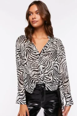 Zebra Print Long-Sleeve Shirt