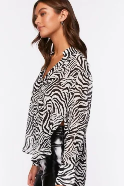 Zebra Print Long-Sleeve Shirt