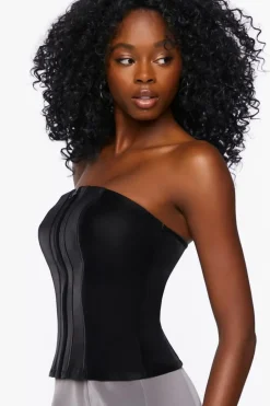 Zip-Front Bustier Tube Top