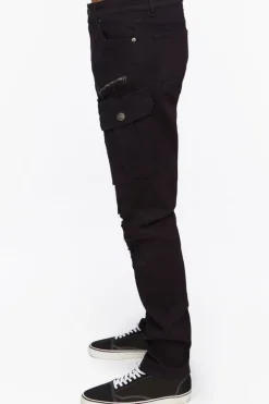 Zippered Slim-Fit Jeans