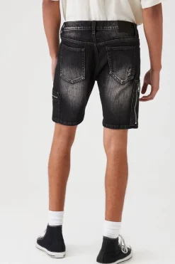 Zip-Pocket Denim Shorts