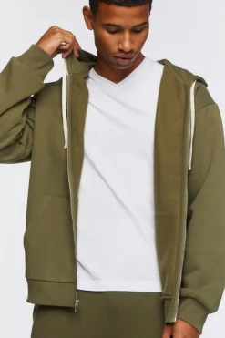 Zip-Up Drawstring Hoodie