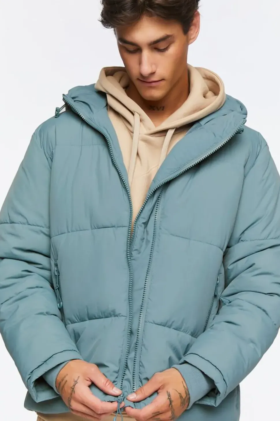 Zip-Up Hooded Puffer Jacket