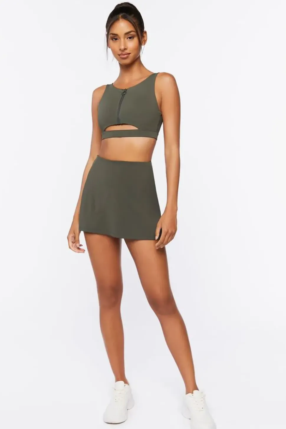 Zip-Up Longline Sports Bra