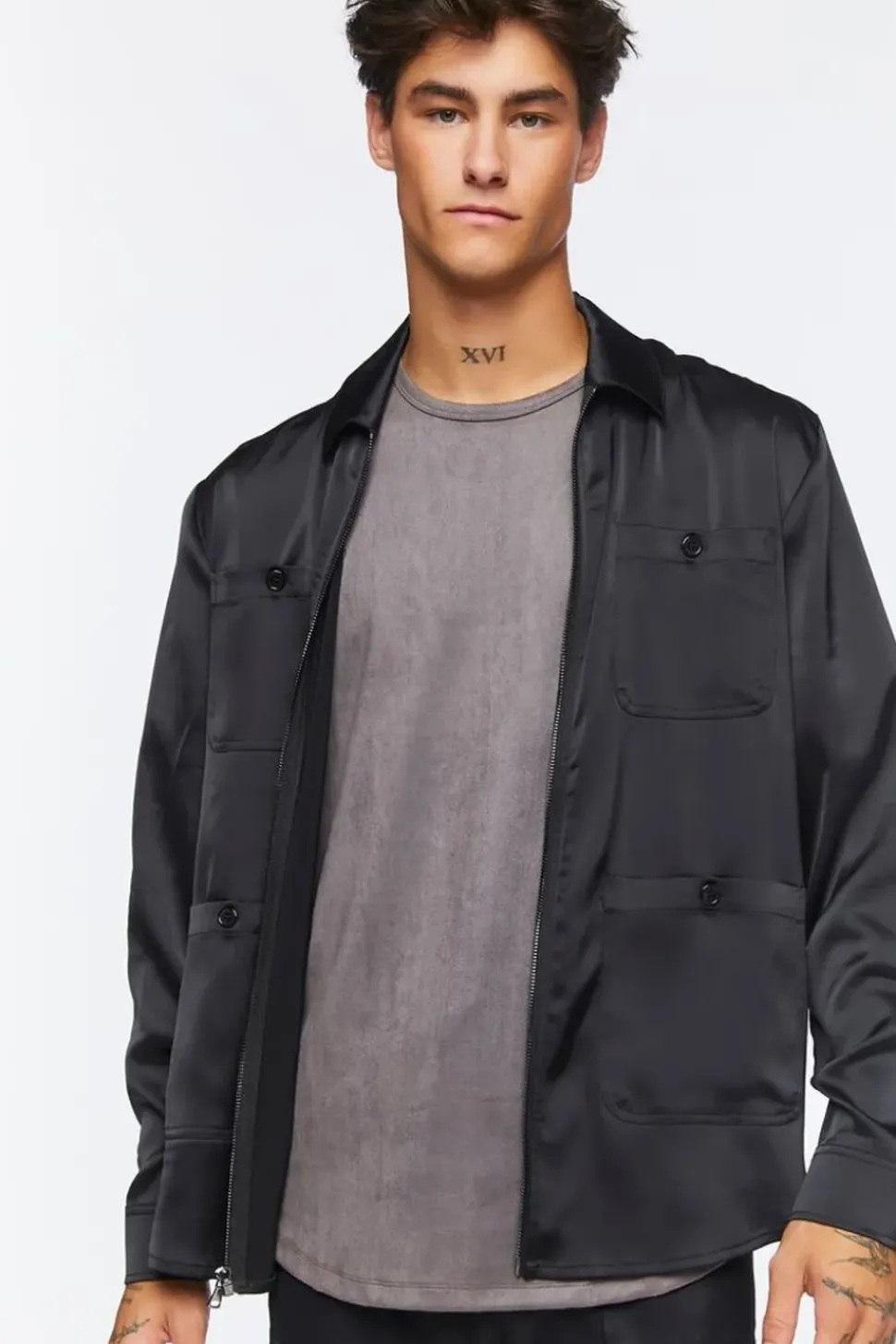 Zip-Up Multi-Pocket Shirt