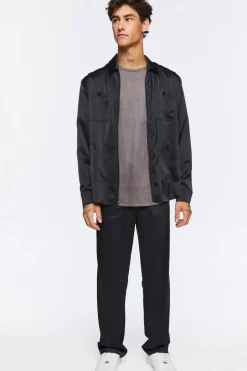 Zip-Up Multi-Pocket Shirt